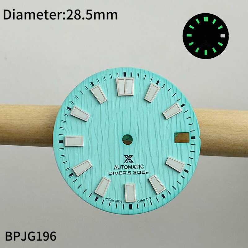 28.5mm case with glacier texture dial suitable for NH35/NH36 automatic mechanical movement custom watch accessories