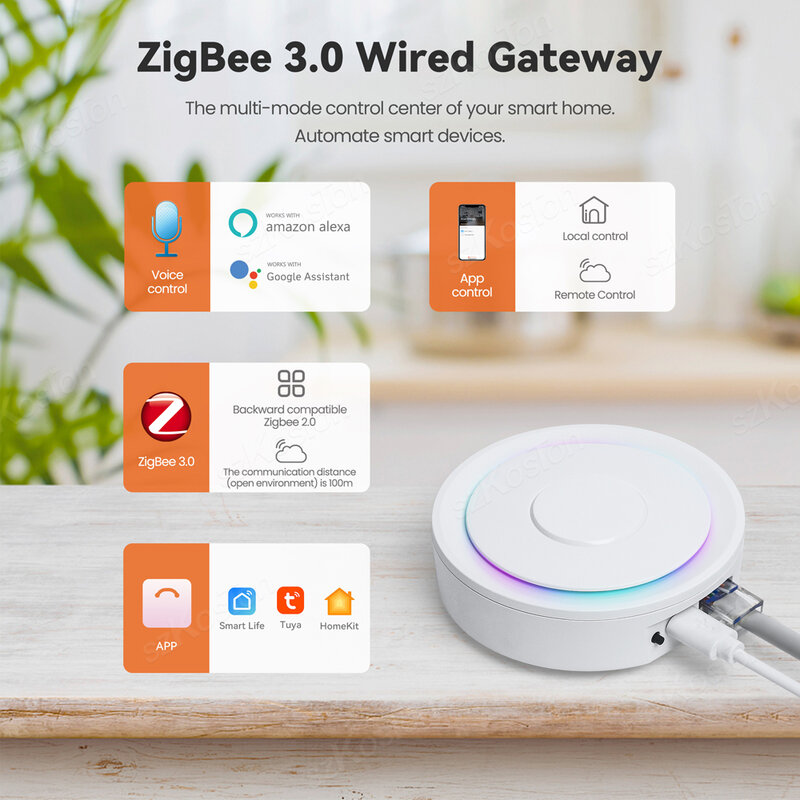 Homekit Tuya Zigbee Gateway Hub Smart Home Brug Smart Leven App Apple Homekit Afstandsbediening Stem Voor Alexa Google
