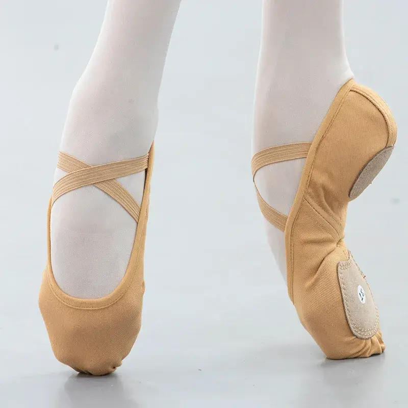Zapatos de Ballet profesionales de vendaje elástico, zapatillas de Ballet de malla de lona elástica, zapatos de punta de baile, bailarinas