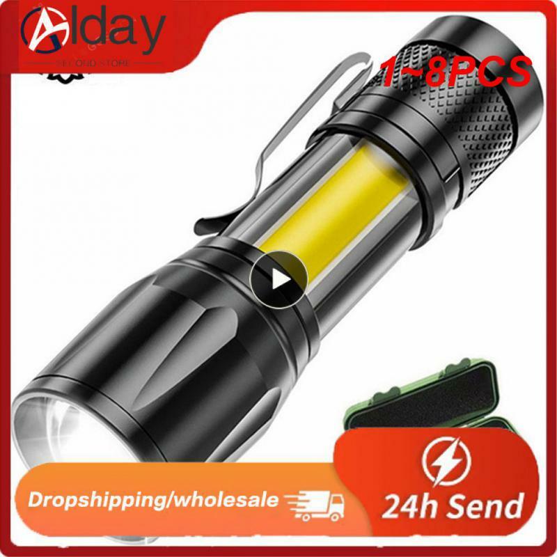 1 ~ 8 pz portatile ricaricabile zoom led torcia XP-G Q5 lampada lanterna 2000Lumen regolabile Penlight impermeabile mini Led