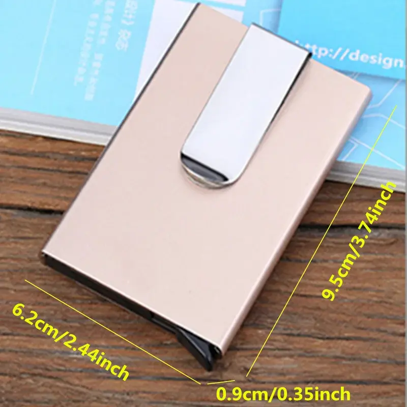 Designer Metal Card Wallet Business Credit ID Card Holder New RFID Cards Wallet Automatic Pop-up Money Clip Card Case for Male