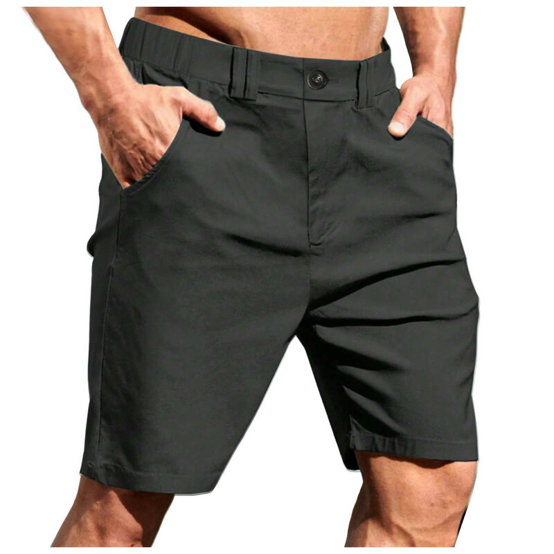 Pantaloncini formali Casual ad asciugatura rapida con tasche pantaloncini da uomo grandi e alti
