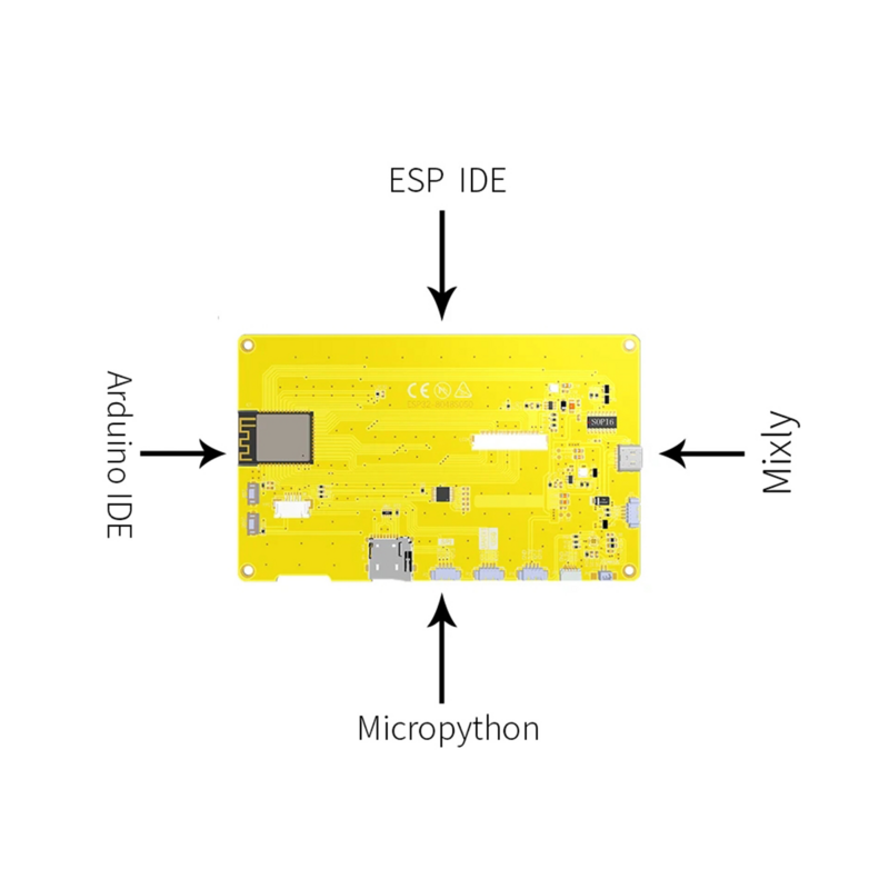 ESP32-S3 5-Inch IPS 800X480 RGB LCD TFT Display Module HMI 8M PSRAM 16M Flash WIFI BT Smart Display MCU (With Touch)