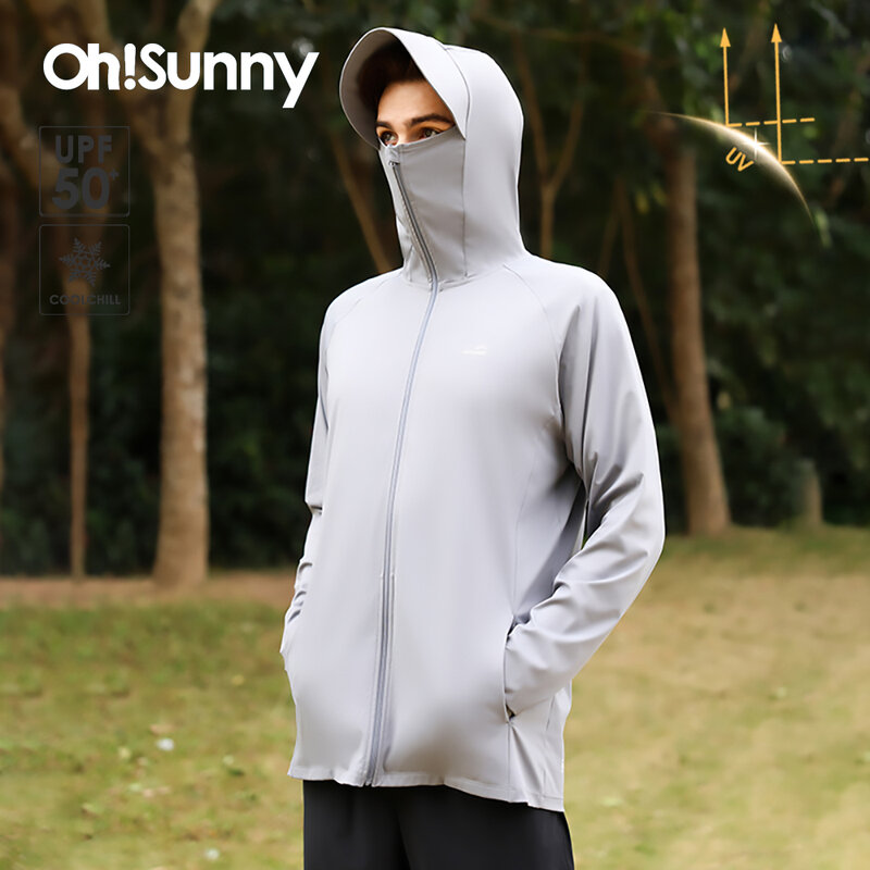 OhSunny-chaquetas de pesca para hombre adulto, abrigos protectores de piel UPF1000 +, prendas de vestir de manga larga, chaqueta de protección solar para exteriores, novedad de 2024