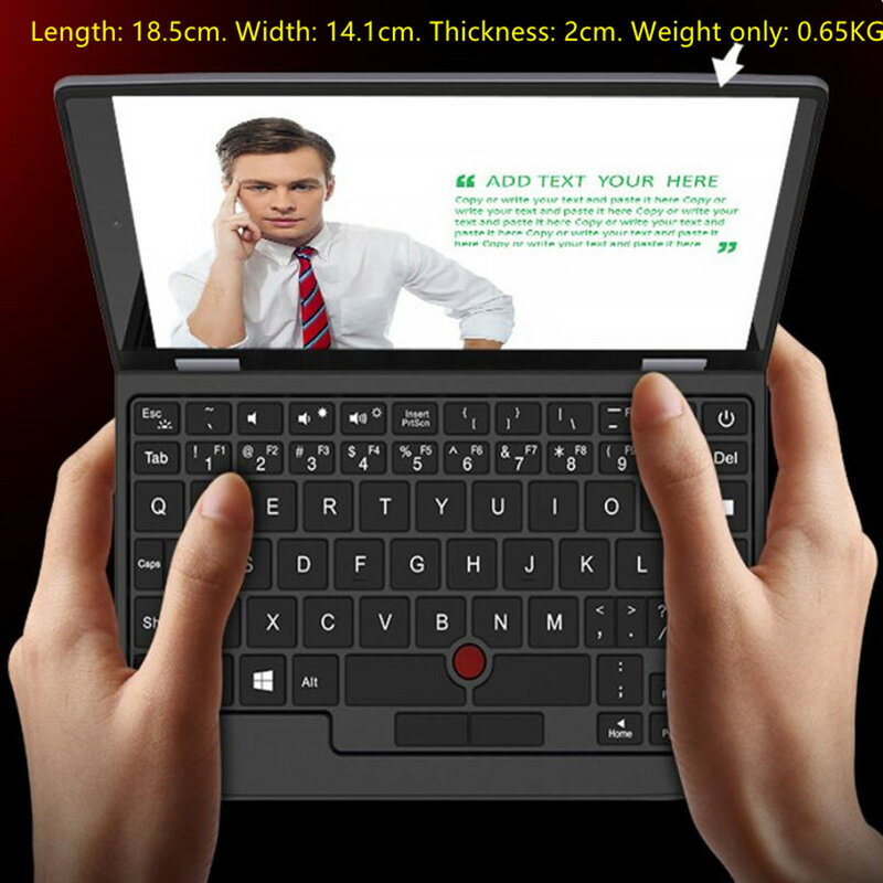 Laptop Mini portabel 2024, notebook kecil logam Windows 11 7 inci layar sentuh kantor N4000 12GB + 1TB IPS Netbook komputer mikro
