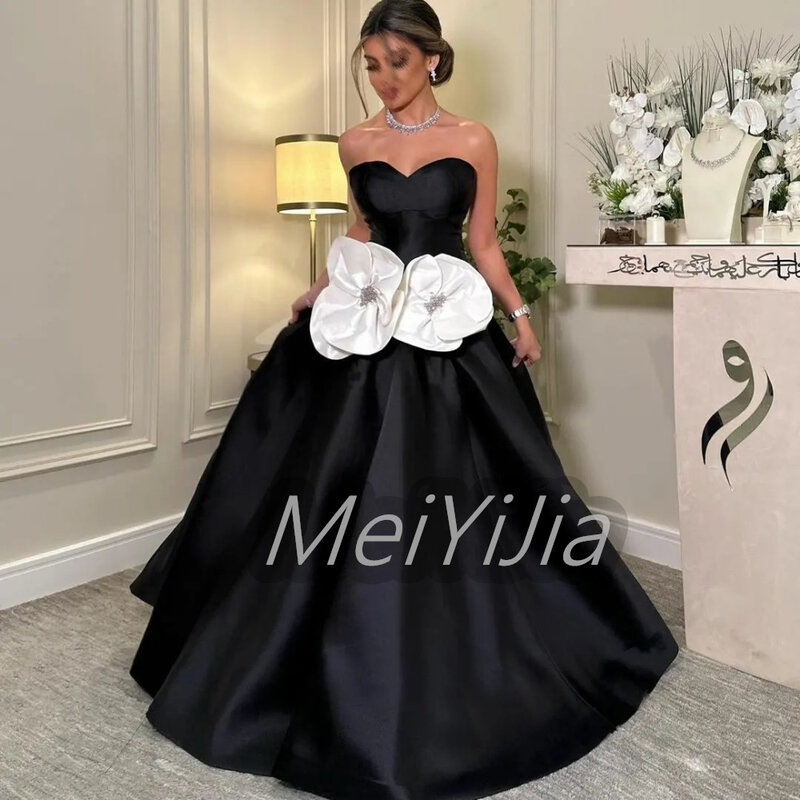 Meiyijia  Evening Dress Saudi  Sleeveless Embroidered Elegant Pleated Arabia  Sexy Evening Birthday Club Outfits Summer 2024