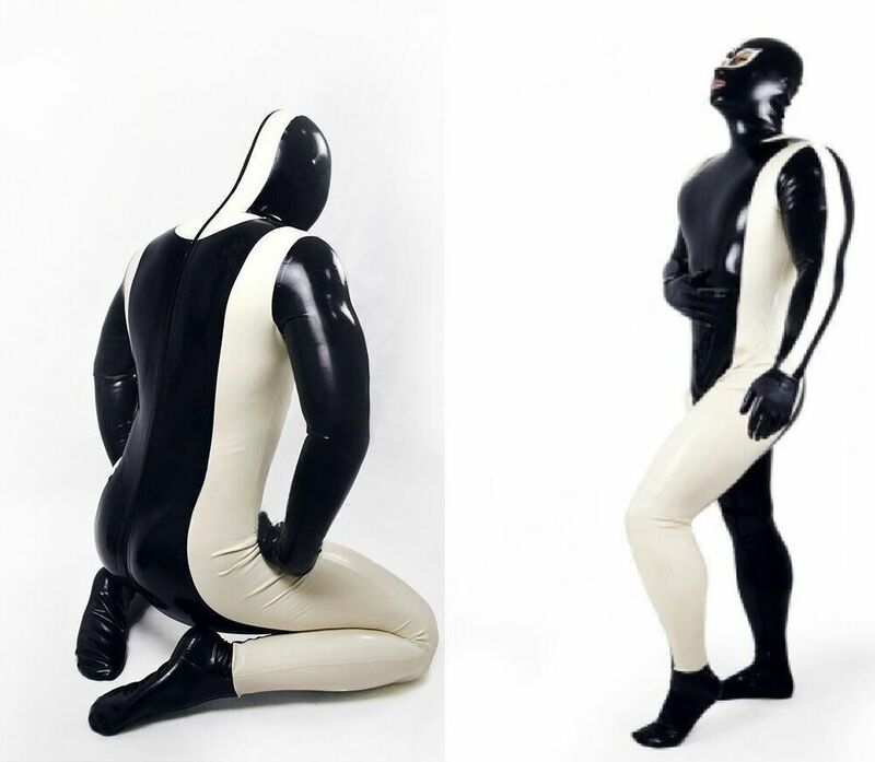Cosplay Bodysuit De Borracha Branca, 100% Látex Catsuit, Zentai Suit, Halloween, 0.4mm