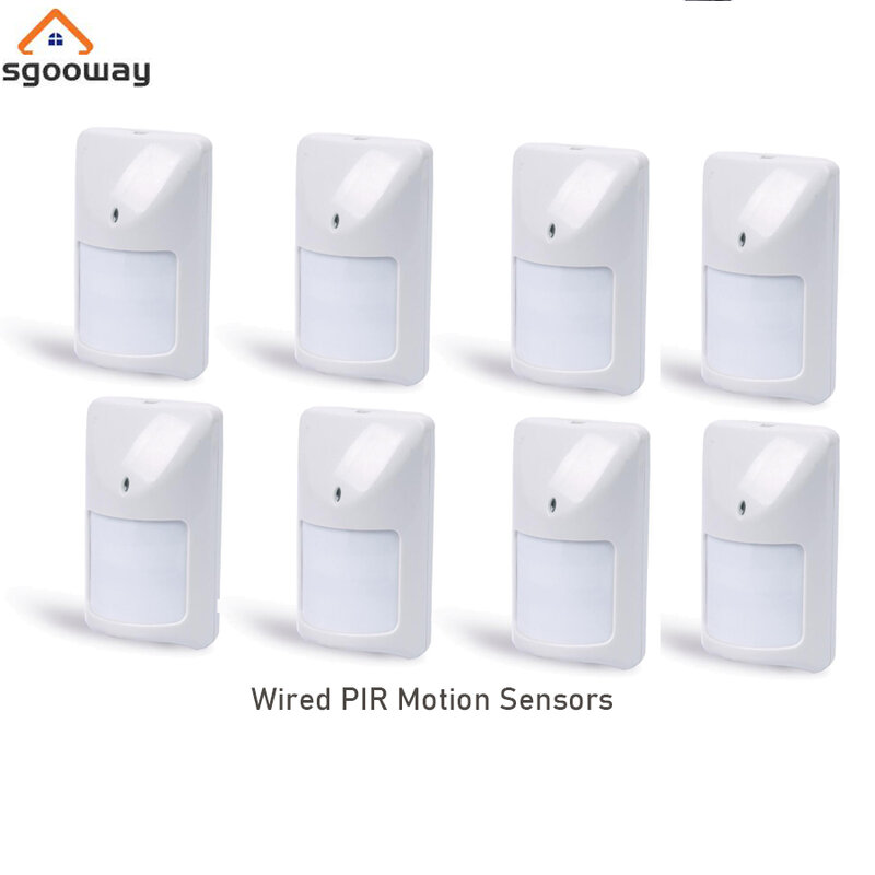 Sgooway Wired PIR Motion Sensor, Sistema de Alarme, Detector Wired, 1 a 8 Pcs