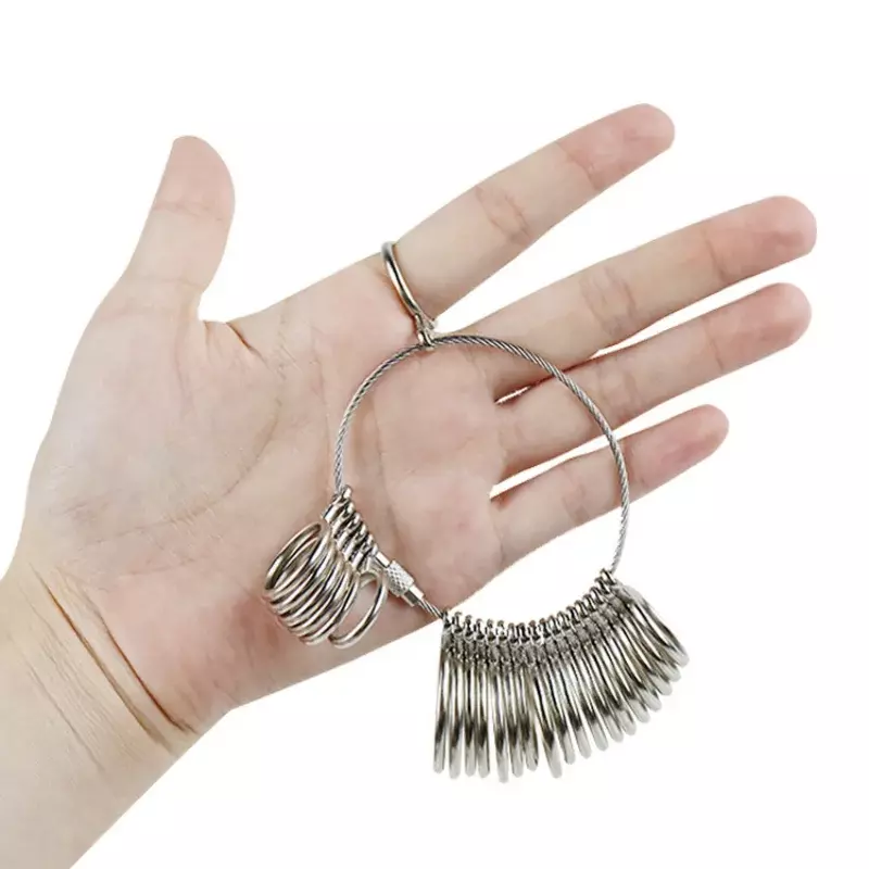 سبائك الألومنيوم حلقة مقاييس Sizer متر اليد حلقة مجوهرات قياس حلقة أداة حجم 0-13 مللي متر قياس محيط الاصبع