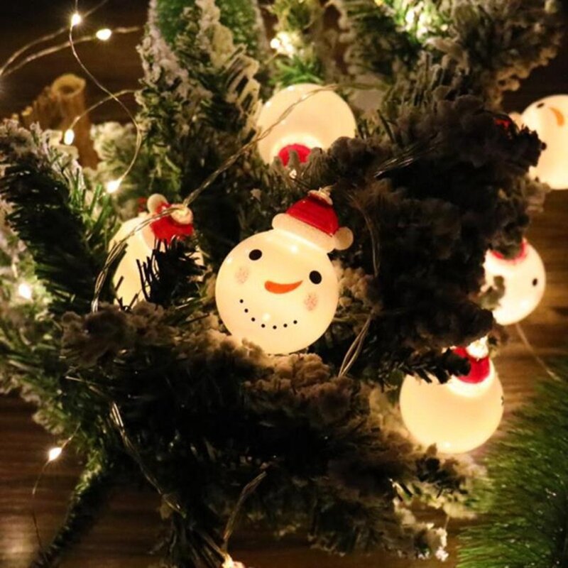 Led Snowmans String Light Outdoor Voor Kerst Tuin Decor Voor Vakantie Verlichting Decor Bruiloft Decor Licht 1.5M 10 Lamp Duurzaam