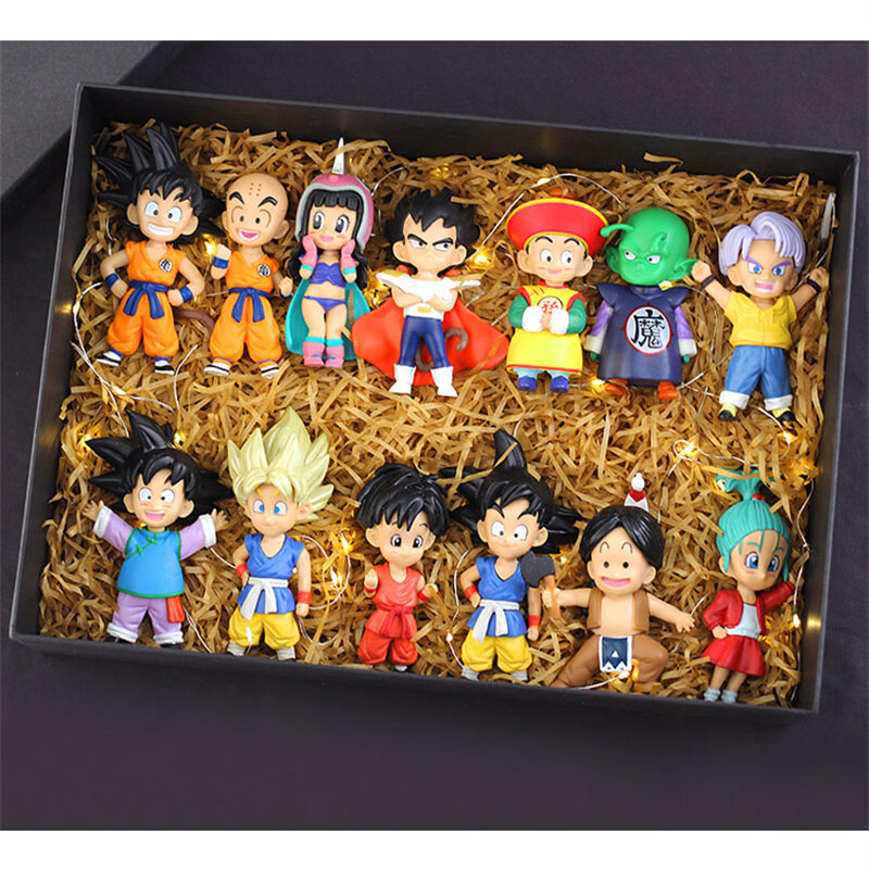 Dragon Ball Z Super Saiyan Son Goku Anime rysunek Son Gohan Vegeta Broly Piccolo Majin Buu zestaw figurka Model prezenty zabawka