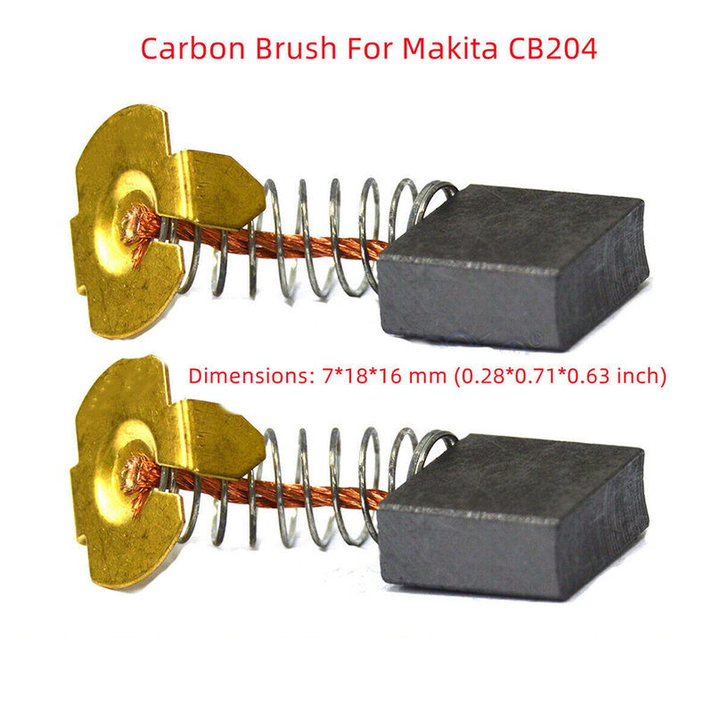 Cepillo de carbono para Motor eléctrico de 2 piezas, amoladora angular de martillo, cepillo de grafito, transmisión de potencia de repuesto, para CB204, CB203, CB202