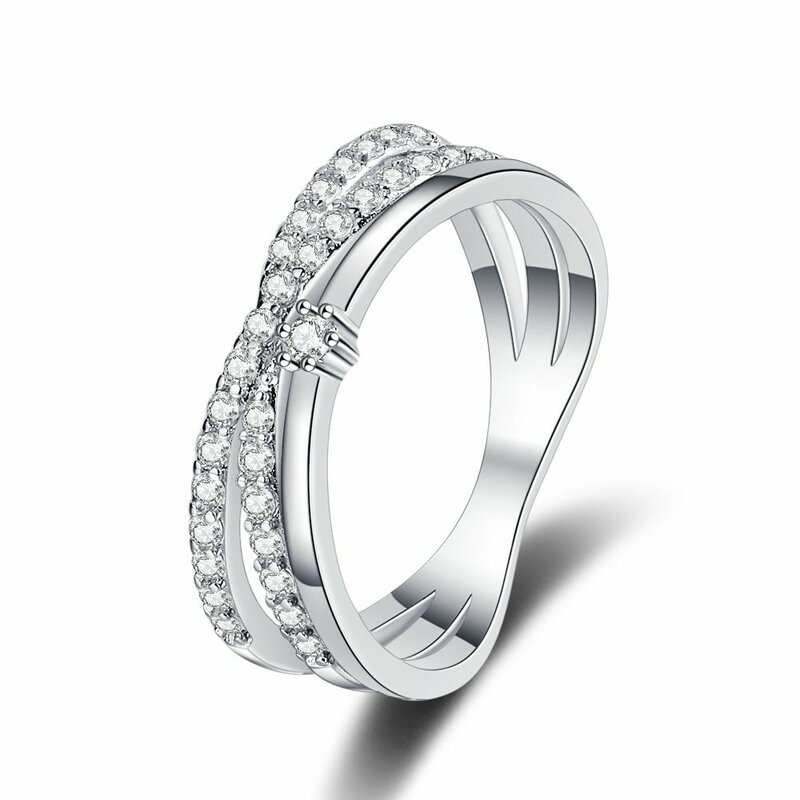 Anillo de Plata de Ley 925 con piedras preciosas de circonia cúbica transparente, joyería de mano de estilo Simple, anillos de compromiso para mujer