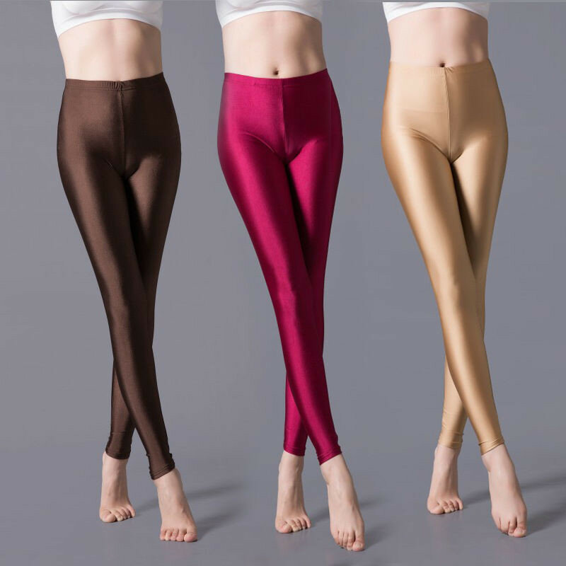 INDJXND Yoga Leggings Trousers Women Multicolor Candy Spring Autume Neon High Stretched Female Pants Shiny Skinny Gym Clothing