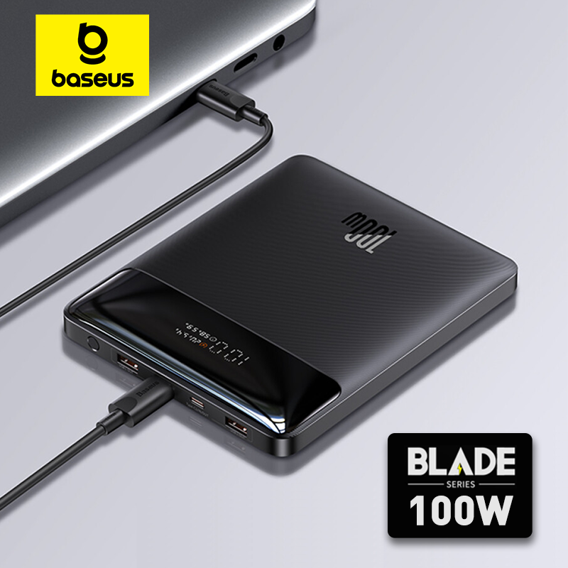 Baseus – batterie externe Portable 100W 20000mAh, chargeur rapide, Type C PD, pour ordinateur Portable, avec câble 100W