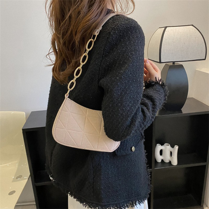 Bolsa tiracolo retrô feminina, bolsa axilar simples, bolsa de ombro casual, moda de luxo leve, tendência, outono 2024