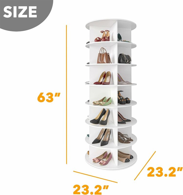 SpaceAid-Zapatero giratorio de 7 niveles, torre de exhibición de zapatos giratoria, Susan Lazy, estante de zapatos giratorio 360, almacenamiento redondo