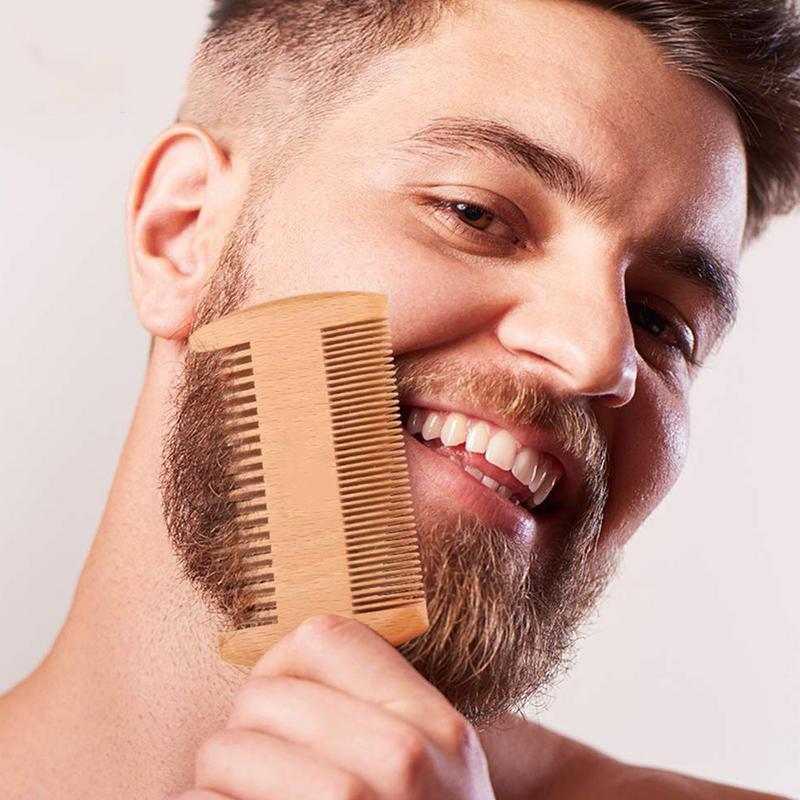 Kit de Crescimento de Barba Masculina, Óleo Essencial para Cabelo Barbe, Cuidado Capilar, Condicionador Leave-in, Pente Dupla Face, Creme de Barba, 5PCs