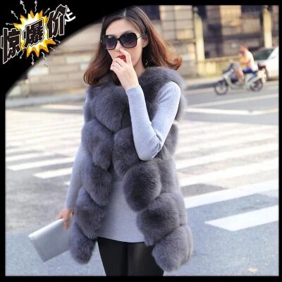 Fur Imitation Fox Fur Vest New Mid-length Vest Korean Version Slim Coat