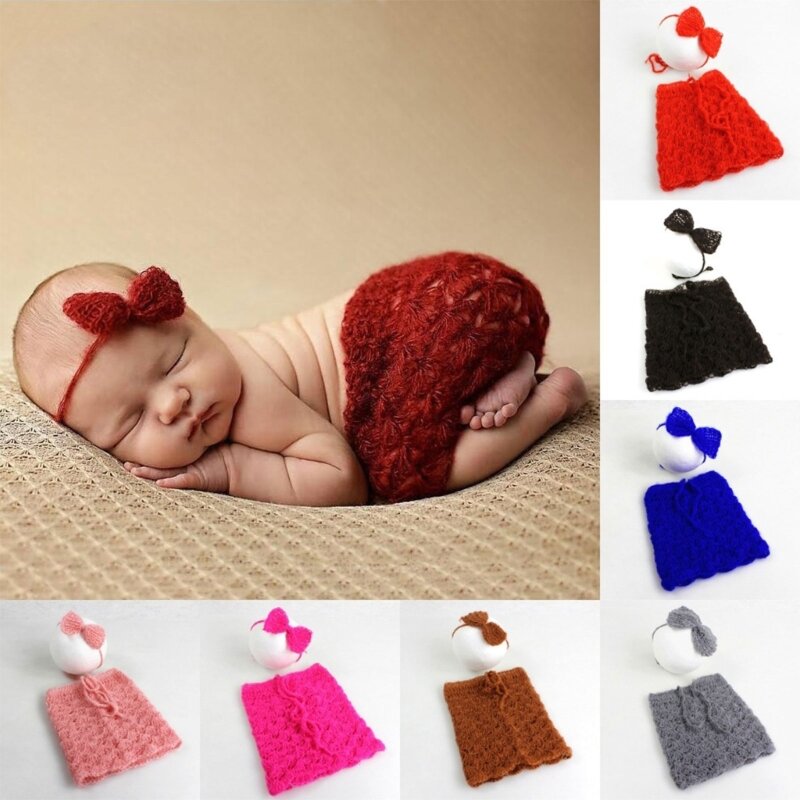 Conjunto de falda y Diadema de Mohair de punto para bebé de 0 a 6 meses, traje de sesión de fotos de estudio para niñas, accesorios de fotografía para recién nacidos, nuevo