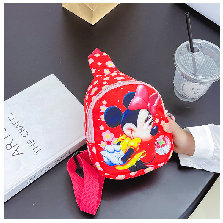 Disney-Bolso de pecho de Minnie para niños y niñas, bolsa cruzada de viaje, bolsos de hombro para bebés, bolsas cruzadas para niños, regalo de cumpleaños