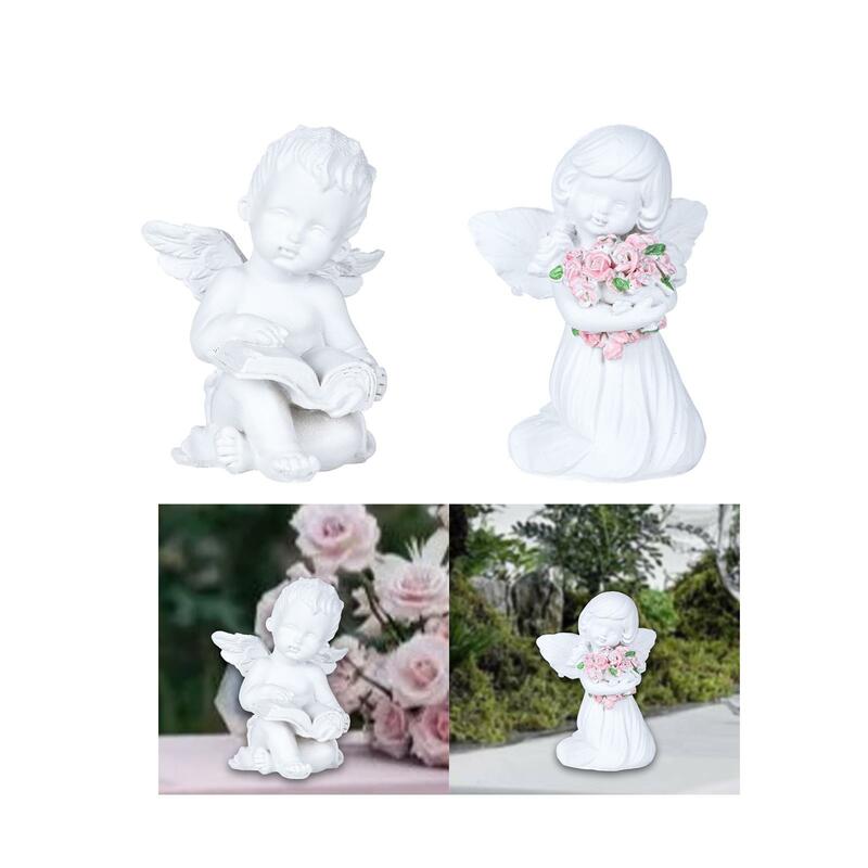 Statue d'Ange en Résine Artisanale à Collectionner, Figurine pour Bureau, Porches