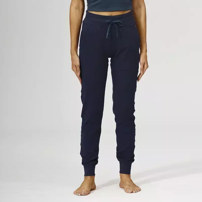 Женские эластичные спортивные штаны для йоги, тренировочные брюки с высокой талией, эластичные спортивные повседневные брюки с Кулиской