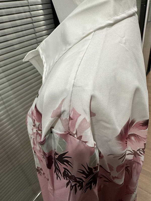 Blusa holgada informal de manga larga para mujer, camisa con estampado de temperamento, color rosa, para primavera y otoño, novedad de 2024