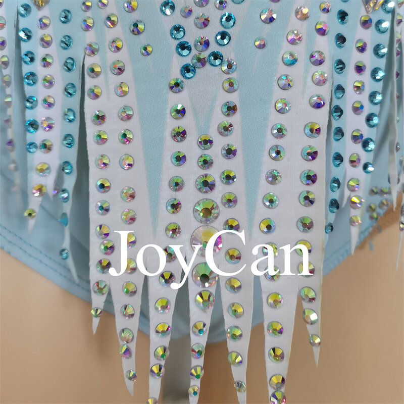 JoyCan 여성용 리듬 체조 레오타드, 보라색 스판덱스, 우아한 댄스 의상, 대회