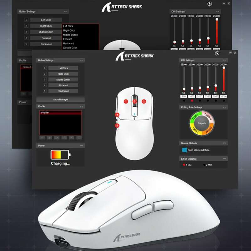 X3 PixArt PAW3395 Bluetooth Mouse 2.4G Tri-Mode Connection, 26000dpi, 650IPS, 49g Lightweight Macro Gaming Mouse