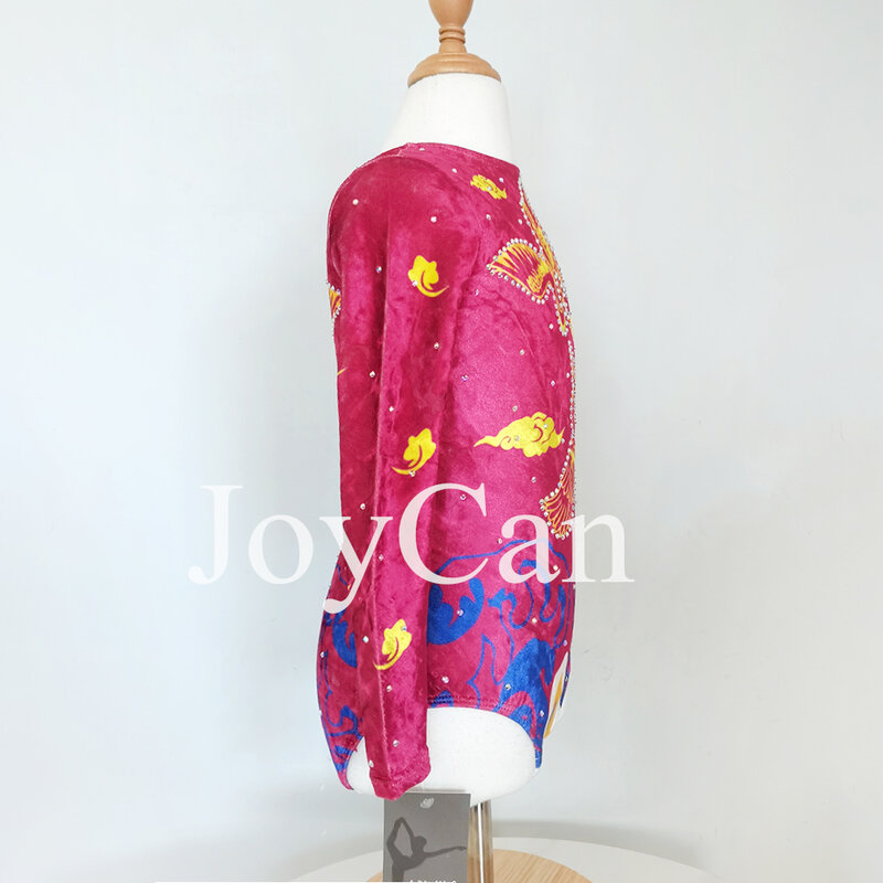 JoyCan-أحجار الراين ثياب جمباز للفتيات والنساء ، سباندكس ، ملابس رقص أنيقة ، أحمر ، منافسة