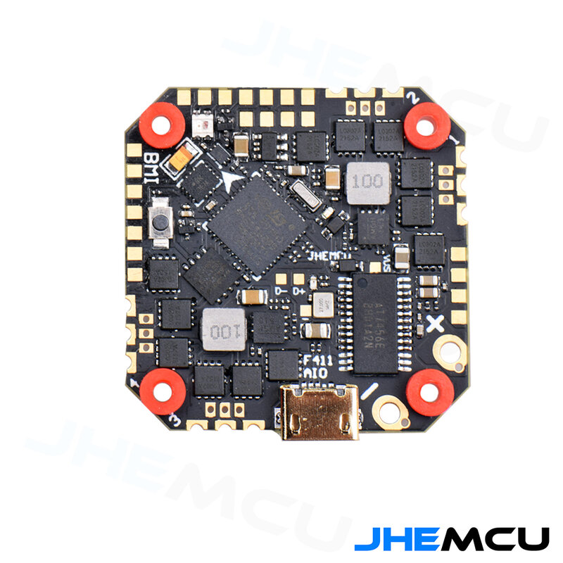 JHEMCU GHF411AIO-ICM 40A F411 Flight Controller Speedfight BLHELIS 4in1 ESC 2-6S 25.5X25.5mm for FPV Toothpick Ducted Drones Toy