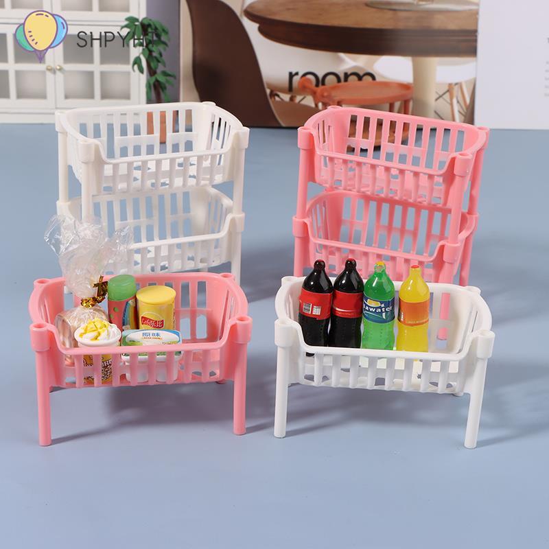 1/12 Dollhouse Mini Food cestini per la conservazione della frutta casa delle bambole cestino impilabile accessori per la decorazione della casa delle bambole