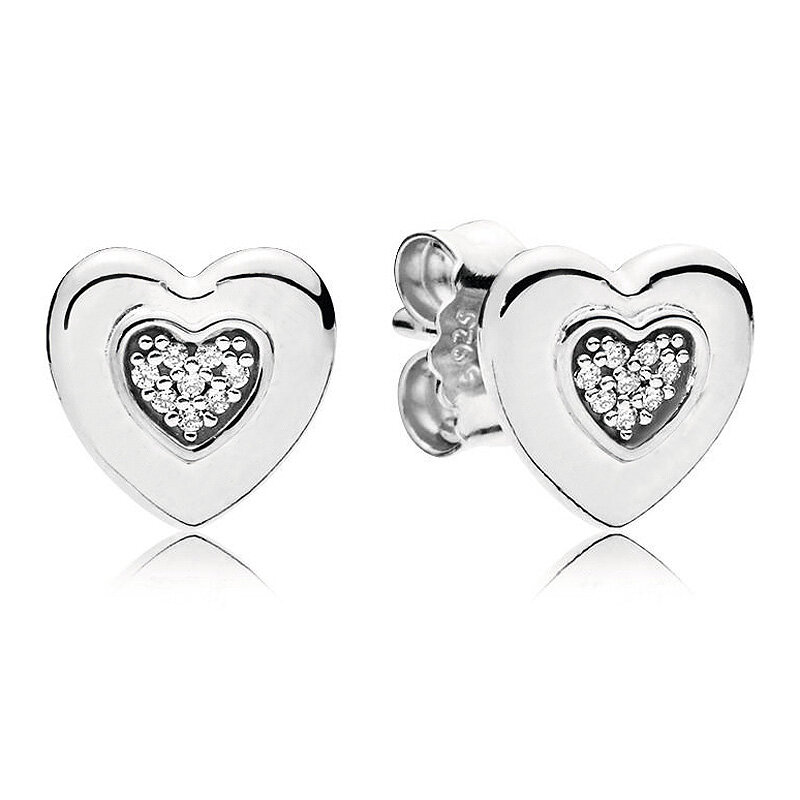 Brinco de prata esterlina 925 para mulheres, circular, espumante, assinatura eterna, coração do amor, joias elegantes, dourado
