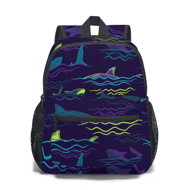 Abstract Shark Kids Backpack Toddler School Bag Kindergarten Mochila for Boys Girls 2-5 Years