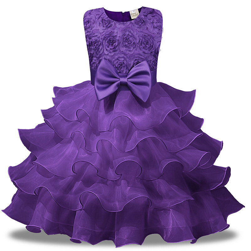 Rose princess skirt, multi-layer mesh fluffy skirt, flower children's clothing