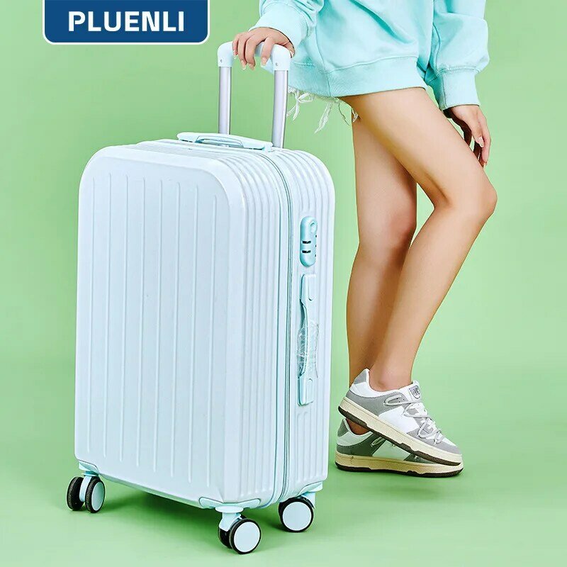 Универсальный легкий чемодан на колесах PLUENLI, сумка-тележка, Кодовый чемодан, новый комплект чемоданов