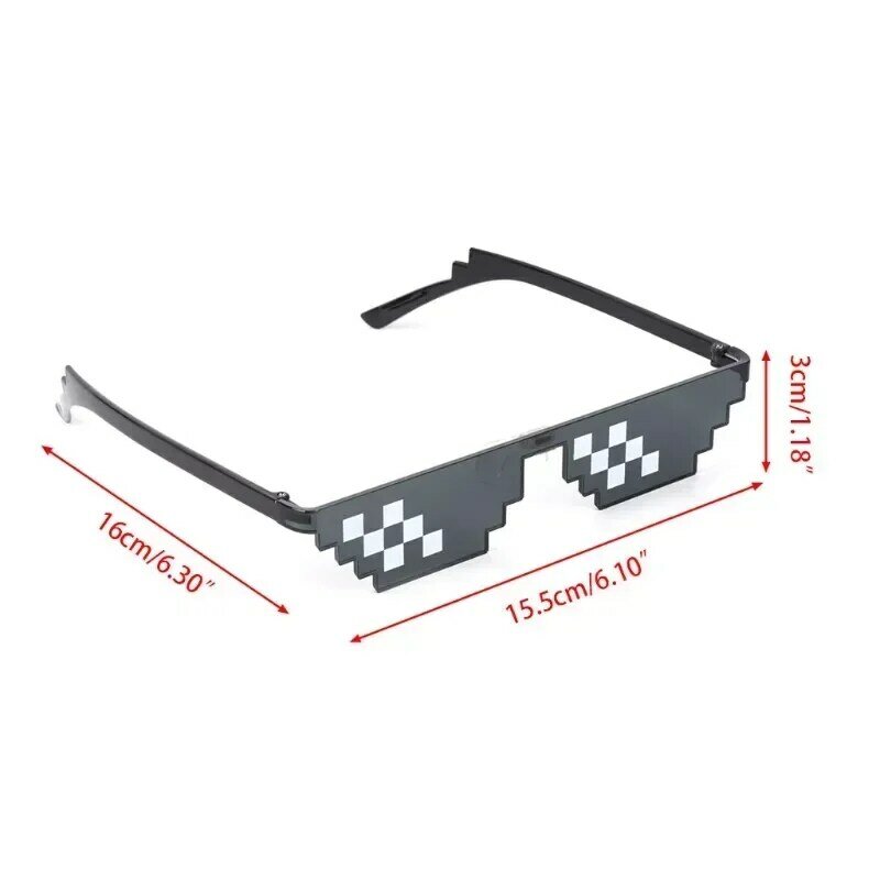 Mosaic Sunglasses Cool Party Vintage Shades Eyewear For Men Pixelated Sunglasses Black Funny Women Glasses