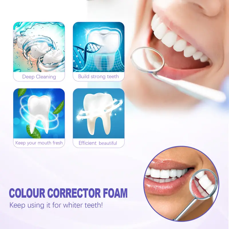 Creme dental clareador eficaz, Remoção de dentes amarelos, Mancha dentária, Produto de limpeza oral, Mousse V99, 60ml