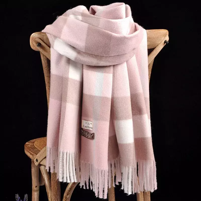 Зимний женский шарф, роскошный брендовый Британский Классический Клетчатый мягкий женский кашемировый шали в клетку
