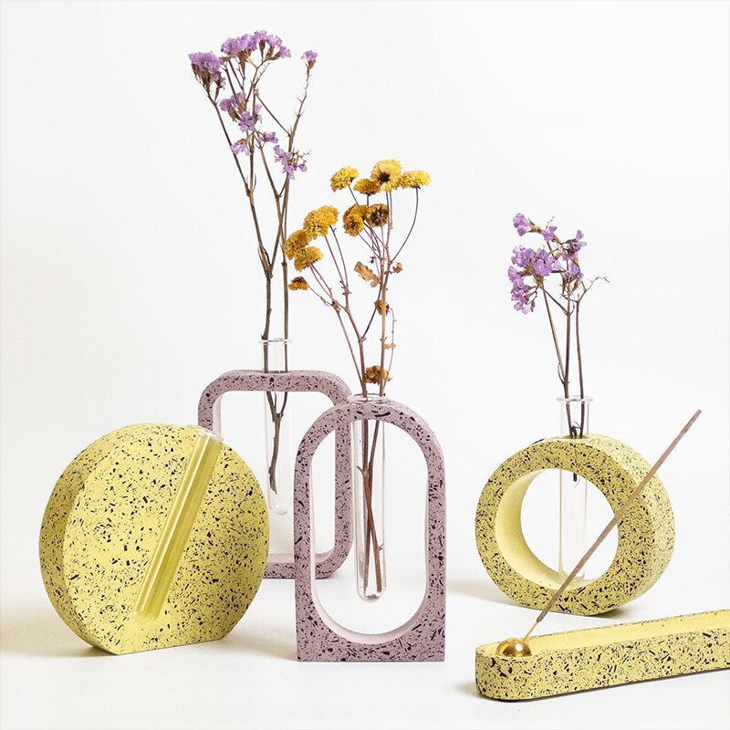 DIY Arched Flower Pot Silicone Mold, Retangular e Redondo Craft, Hidroponia Vase Making, Moldes De Fundição De Resina De Gesso, Home Decor Gift