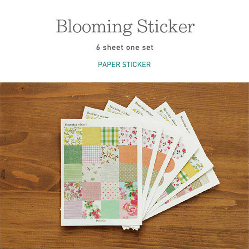 6pcs/pack NEW Flowers Blooming Sticker Cute DIY Note Sticker Decoration Label Multifunction Stickers Scrapbooking