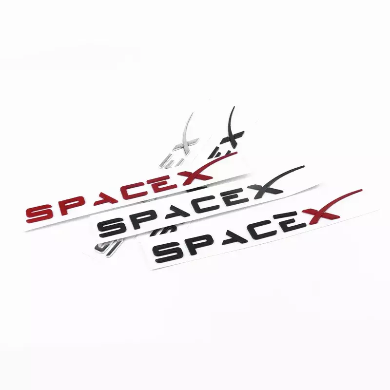 ABS Space X Rear Boot Trunk Emblem Badge Car Sticker Decals for SpaceX Car Styling Accessories