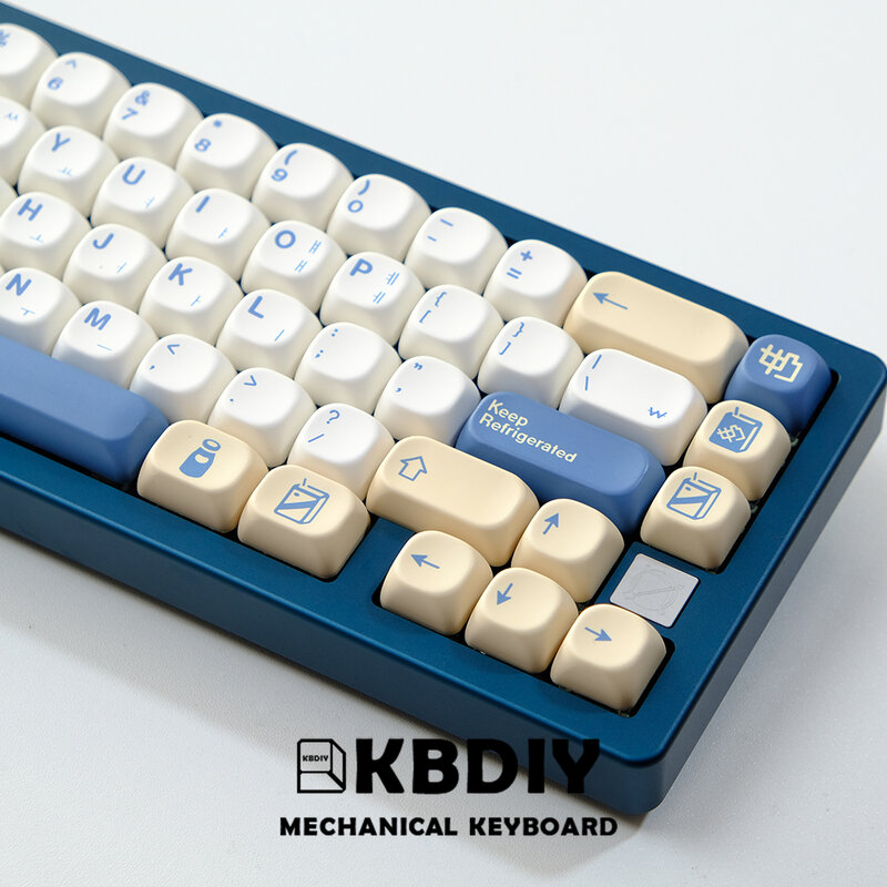 KBDiy KOA Keycaps GMK Soymilk 140 Keys PBT Keycap Similar MOA Japanese Korean Russian Keycap 7u MAC ISO For Mechanical Keyboard