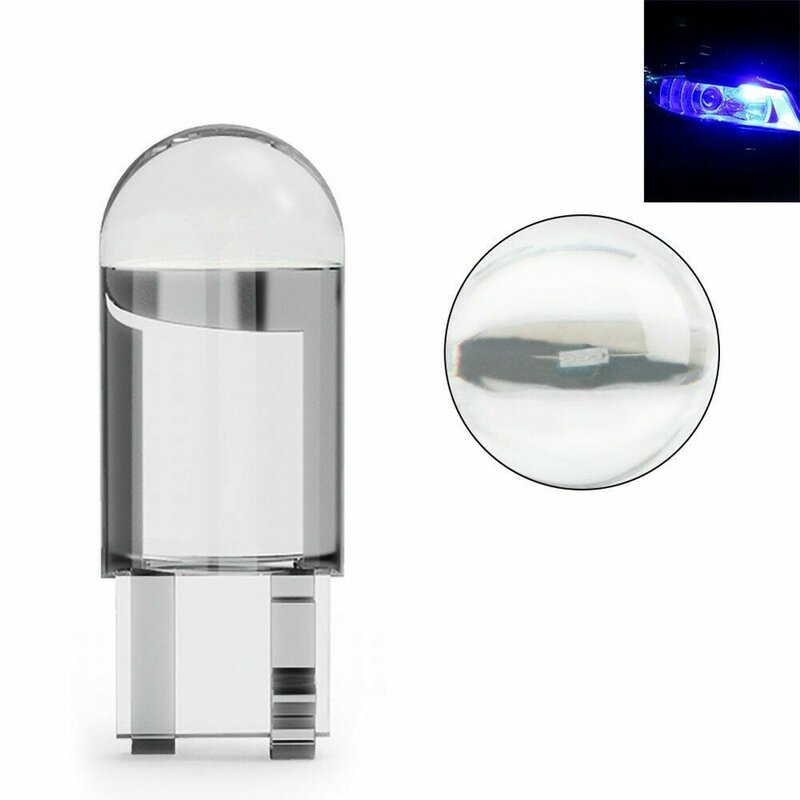 COB Glass Auto License Plate Lamp, Dome Read DRL Bulb, de longa duração e energia eficiente, T10 Car Light, W5W, 10pcs