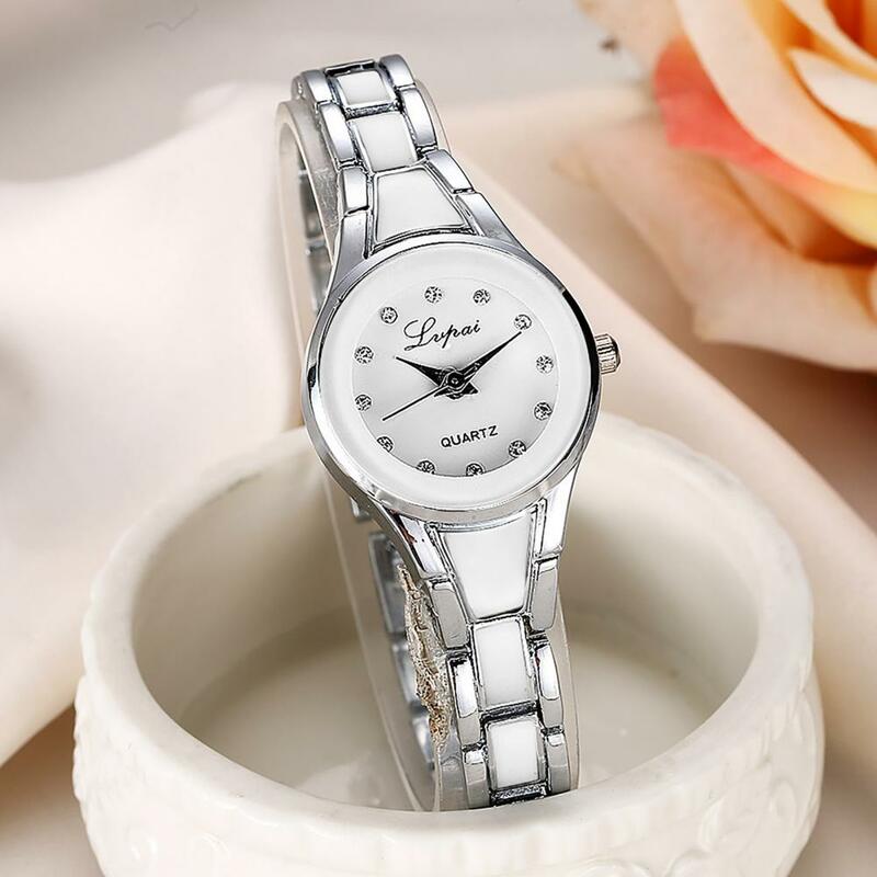 Luxury Rose Gold Watch Women Bracelet Watches lvpai Light Rhinestone Pointer Dial High Precision Bracelet Watch for Business