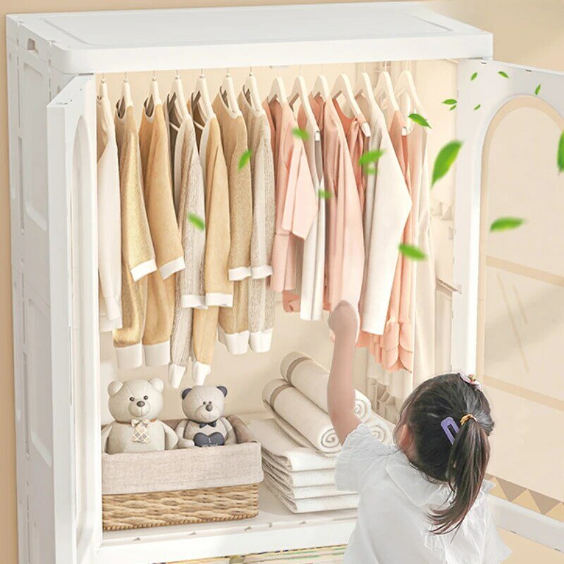 ไม้แขวนพลาสติกตู้เสื้อผ้าสำหรับเด็กตู้เสื้อผ้าสำหรับ MR50CW perabot rumah