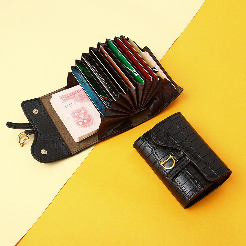 حقيبة بطاقات راقية صغيرة رائعة للنساء ، تصميم قصير ، محفظة عملات معدنية ، خفيفة ، فاخرة ، جديدة ،