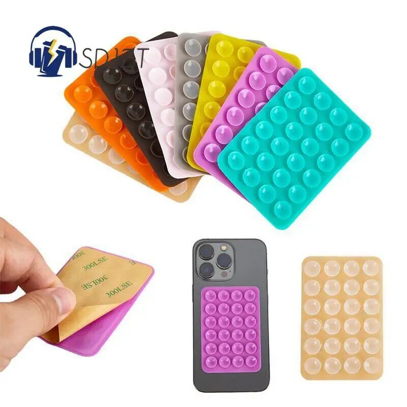 1pc Double Side Silicone Suction Pad For Mobile Phone Fixture Suction Cup Backed Adhesive Rubber Sucker Pad For Fixed Pad