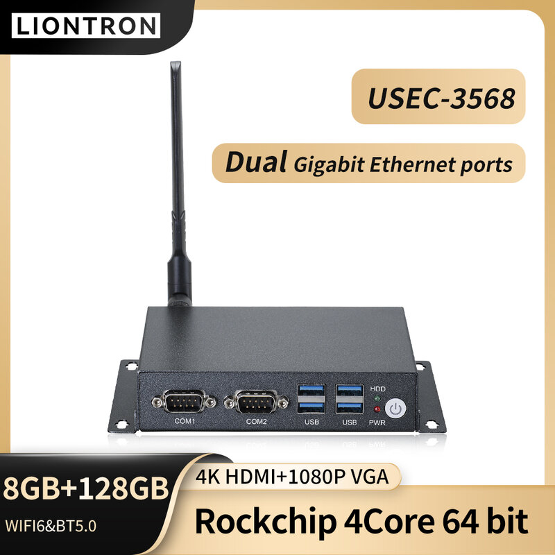 Liontron Android Mini PC Rockchip ARM RK3568 Dual Gigabit ethernet wifi semua dalam satu Destop komputer Linux SDK sumber terbuka